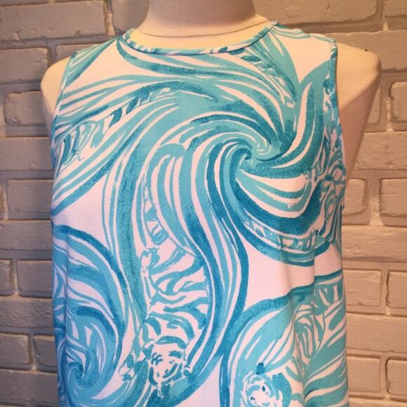 Lilly Pulitzer Sabrina Sea Ruffles Tiger Wave Shift dress Small - Picture 4 of 10